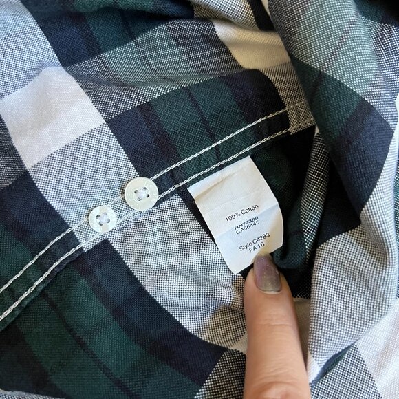 J. Crew Men's Green Plaid Slim Fit Button Down Oxford Long Sleeve Size Medium - Picture 8 of 10